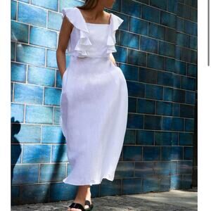 White linen maxi dress